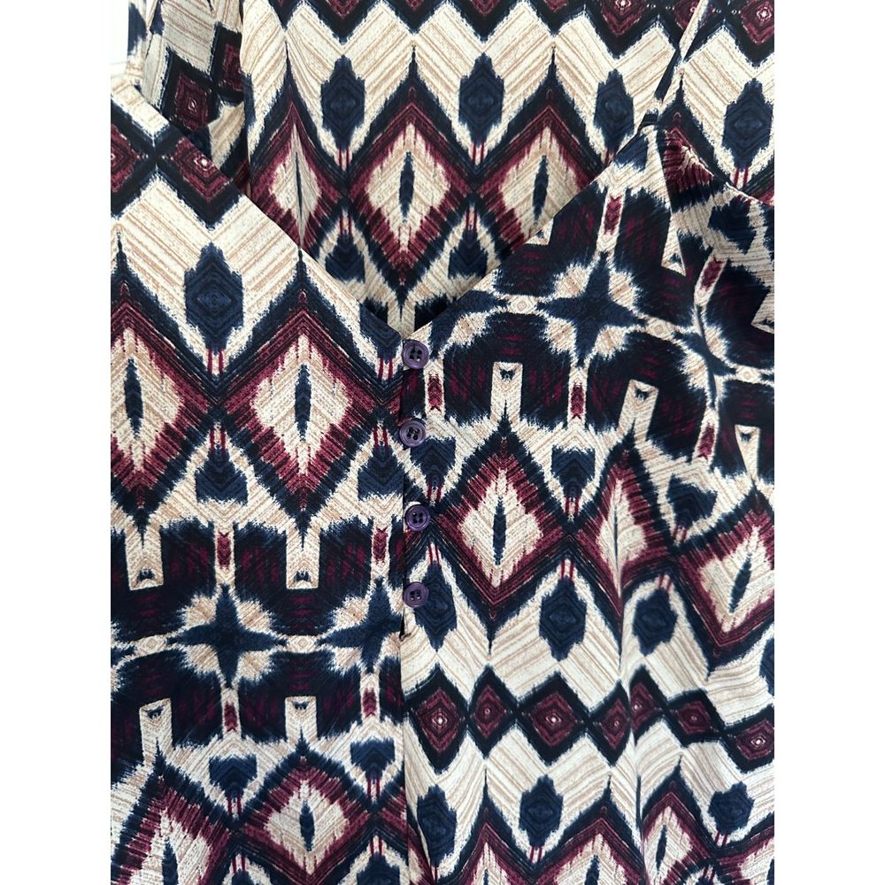 Lulus Tahiti Sweetie Ikat Dress, Navy Blue and Beige, Size Small - Picture 8 of 8